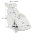 thumbnail image 5 of BarberPub Electric Reclining Esthetician Facial Beauty Bed, Ergonomic Facial Massage Table Chair with Adjustable Angle, PU Leather 330lbs Capacity(White), 5 of 11