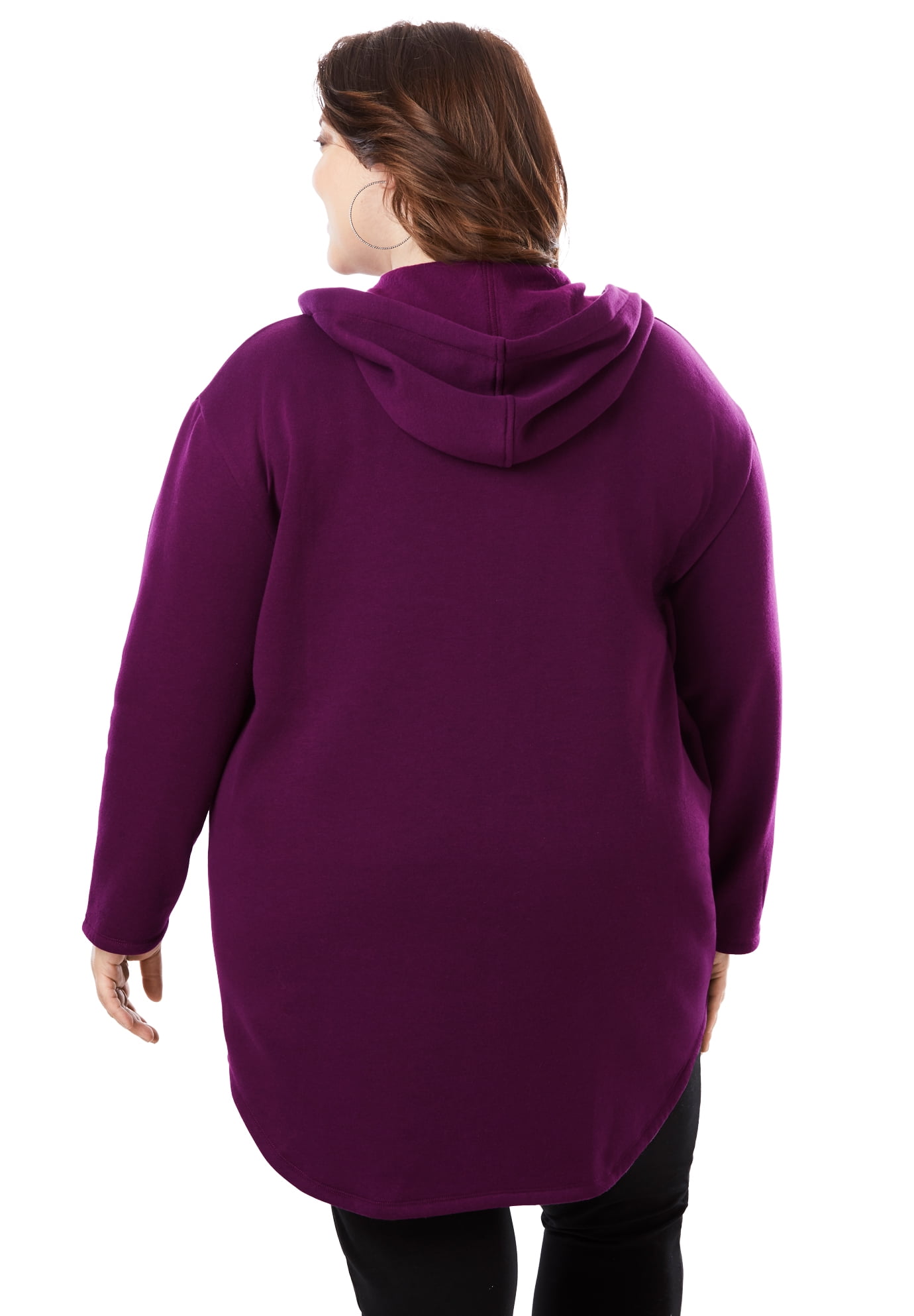 Roamans Womens Plus Size Fleece Zip Hoodie Jacket