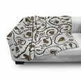 thumbnail image 3 of Romantic Soft Flannel Fleece Throw Blanket, Heart Swirls Dots Paisley Inspired Design with Love Signs Image, Cozy Plush for Indoor and Outdoor Use, 50" x 70", Dark Brown and White, by Ambesonne, 3 of 6
