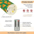 thumbnail image 5 of Pizza Green Pattern Flameless Candles 2 PCS with Remote Realistic Moving Flame LED Tapered Pillar Set for Home Decor, 5 of 7