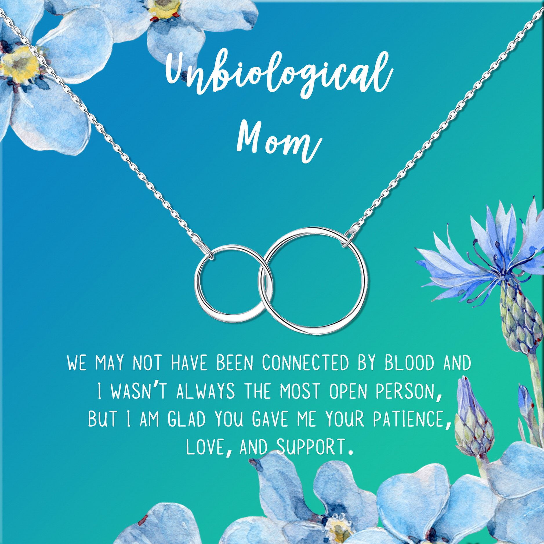 Unbiological Mom Mother's Day Gift for Mom, Mother in Law Gift, Mother's Day Gift Box, Mother's Day Gift Idea, Gift for Mom, Jewelry For Mother[Silver Infinity Ring,Blue-Green Gradient]