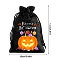 thumbnail image 4 of AZXY Halloween Drawstring Gift Bags Texture Pumpkin Print Candy Treat Pouches, Reusable Portable Multipurpose Goodie Sacks for Halloween Party Favors & Holiday Decor Storage, Black, 4 of 7