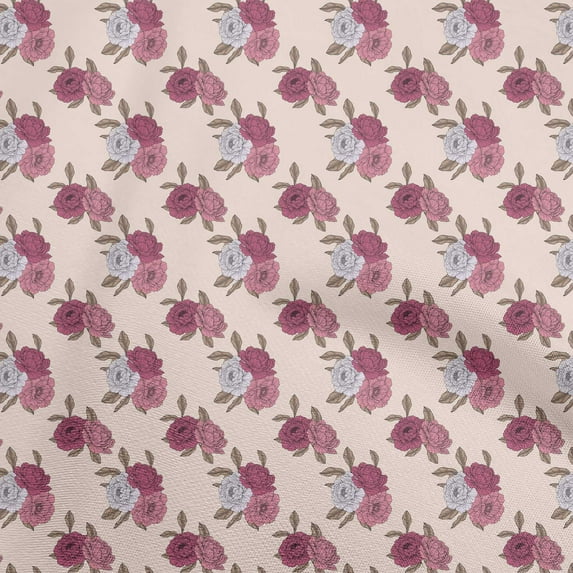oneOone Velvet Peach Fabric Floral Diy Clothing Quilting Fabric Print Fabric By Yard 58 Inch Wide