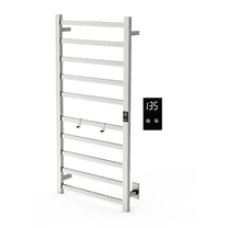 Topdattion Electric Towel Warmer | Super Thin | Hardwired & Plug-in | 10 Bar Brushed