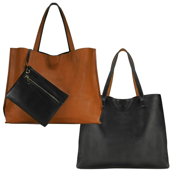 SCARLETON Tote Bag for Women, Womens Purses and Handbags, Reversible Tote Bags for Women, Purses for Women, H18422501, Camel/Black
