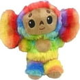 thumbnail image 2 of FNNMNNR Cheburashka Monkey Plush with Big-Eared Monkey Stuffed Animals Toy Retro Cute Plush Doll Birthday Gift for Boys & Girls Fans Collection Easter Valentine‘s Day Gifts(Rainbow+Brown, 2 of 3