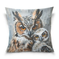 Cute Owls Throw Pillow Covers Couch Pillowcases Decor for Bed Sofa 18" x 18"
