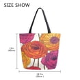 thumbnail image 5 of FORMRS Womens Canvas Tote Bag with Zipper Inner Pocket Shoulder Handbag, Purple Hand Drawn Floral, 5 of 7