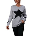 thumbnail image 2 of Sweaters for Women Long Sleeve Crewneck Pullover Sweaters with Bust and Cuffs Stars Patchwork Jumper Tops Shermie, 2 of 6