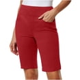 thumbnail image 3 of Yievot Womens Bermuda Shorts High Waisted Pull On Knee Length Office Business Casual Shorts, 3 of 9