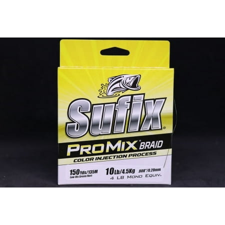 UPC: 0024777721050 | Sufix 630-010G- ProMix Braid 10 lb Low-Vis Green
