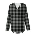 thumbnail image 5 of Ashirexll Hoodies for Women, Oversized Hoodies for Women, Fashion Ladies Plaid Hooded Sweatshirts Long Sleeve Hoodies for Fall, 5 of 5