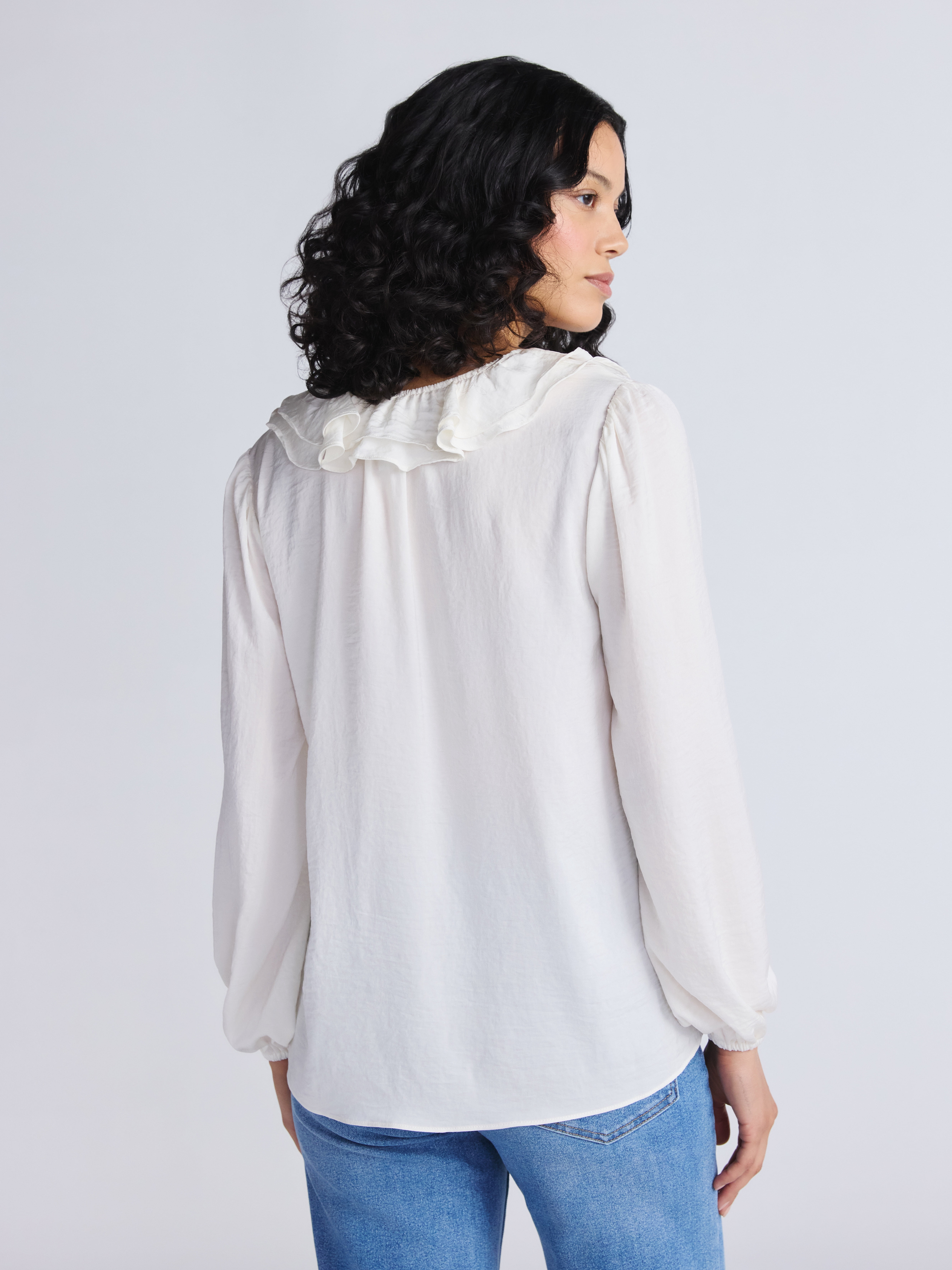 Sofia by Sofia Vergara Women's and Women's Plus Ruffle Neck Blouse, Sizes XS-4X