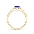 thumbnail image 2 of ANGARA Natural Round Tanzanite Cathedral Ring with Diamond Halo in 14K Yellow Gold for Women (Size-6mm) | December Birthstone, Birthday, Anniversary, Jewelry Gift for Women | Natural Tanzanite Ring, 2 of 10