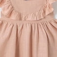 thumbnail image 3 of FRSASU Girls Ruffle Summer Cotton Linen Mini Dress Loose Sleeveless Swing A-Line Cute Princess Party Dresses Pink, 3 of 7