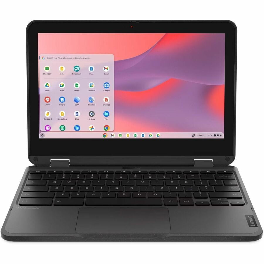 Lenovo 500e Chromebook Gen 4s 83N8000JUS 11.6" Convertible 2 in 1 Chromebook HD Intel N-Series N150 8 GB 64 GB Flash Memory English US Keyboard Black