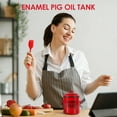 thumbnail image 5 of Bacon Grease Container with Strainer with Food Safe Silicone Spatula 46oz Enamel Rural Fat Container Keeper Recipe Dishwasher Safe, 5 of 10