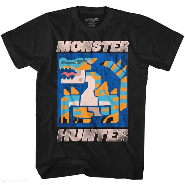 Monster Hunter Video Game Scray Black Adult T-Shirt Tee