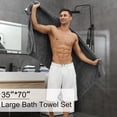 thumbnail image 3 of Smuge 4 Pack Bath Towels Extra Large 35 x 70 Inches,600 GSM Ultra Soft Large Bath Towel Set Quick Dry Bathroom Towelsfor Bathroom Kitchen Spa Hotel Gym(Gray), 3 of 6