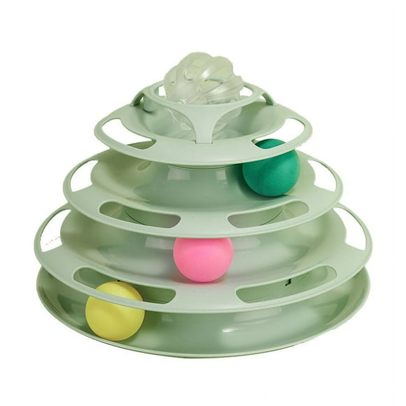 Cat Roller Toy Towers Tracks Roller for Indoor Cats with 4 C