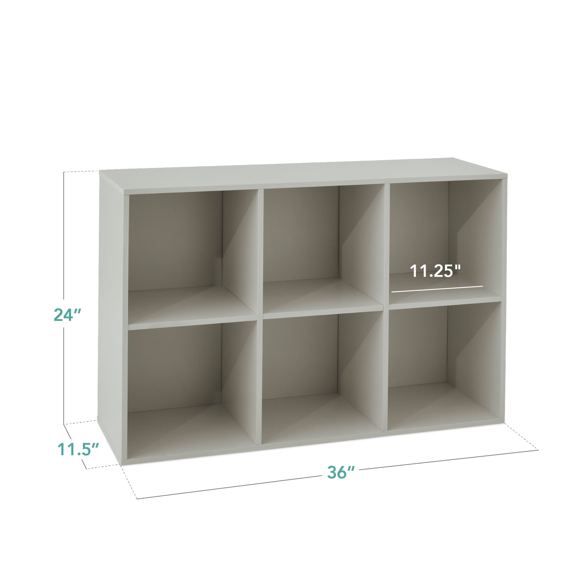 Best Choice Products 6-Cube Bookshelf, 11in Display Storage System, Organizer w/ Removable Back Panels - Gray