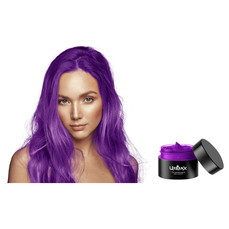 UrbanX Washable Hair Coloring Wax Material Unisex Color Dye Styling Cream  Natural Hairstyle Pomade Temporary Party Cosplay Natural Ingredients  (Purple) 
