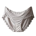 thumbnail image 2 of opolski Women Panties Mid Waist Lace Bow Decor Plus Size Solid Color Tummy Control Butt-lifted Soft Stretchy Quick Dry Anti-septic Lady Underpants Briefs, 2 of 8