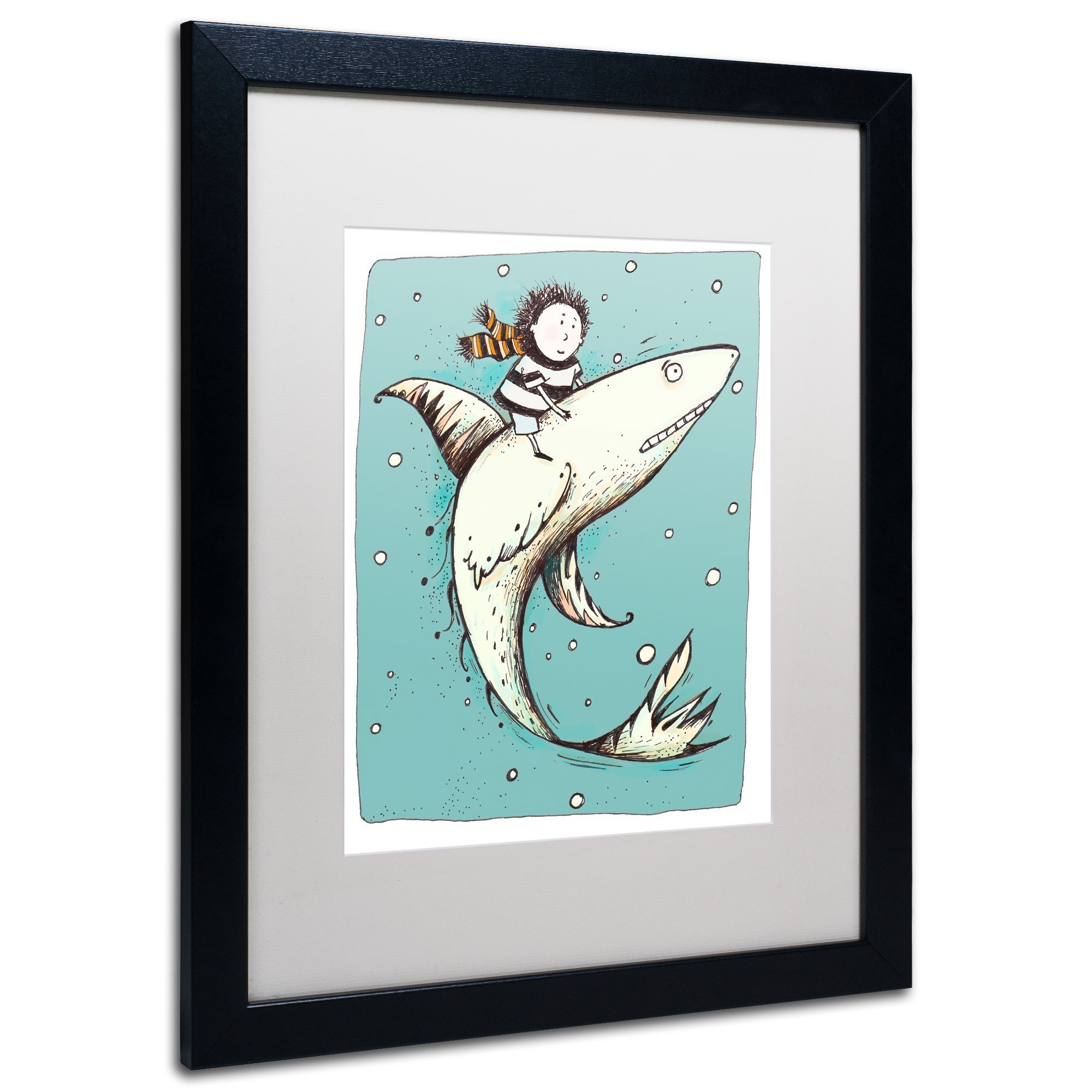 Carla Martell 'Fish Boy' Matted Framed Art