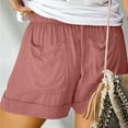 thumbnail image 6 of Tawop Ladies Shorts Womans Shorts Cotton Drawstring High-Waisted Mid-Thigh Summer Shorts Trend with Pockets Workout Casual XXL, 6 of 6