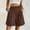 *Coffee, variant on Women’s Elastic High Waist Pleated Bermuda Shorts with Pockets,Casual Relaxed Fit Summer Shorts Green,Women's Plus M