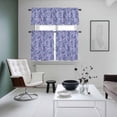 thumbnail image 4 of Purple Navy Blue Kitchen Curtains Sets for Windows 36 Inch Length, Retro Botanical Abstract Art Rod Pocket Window Treatments Tier Curtains and Valances Set for Bedroom/Bathroom, 4 of 8