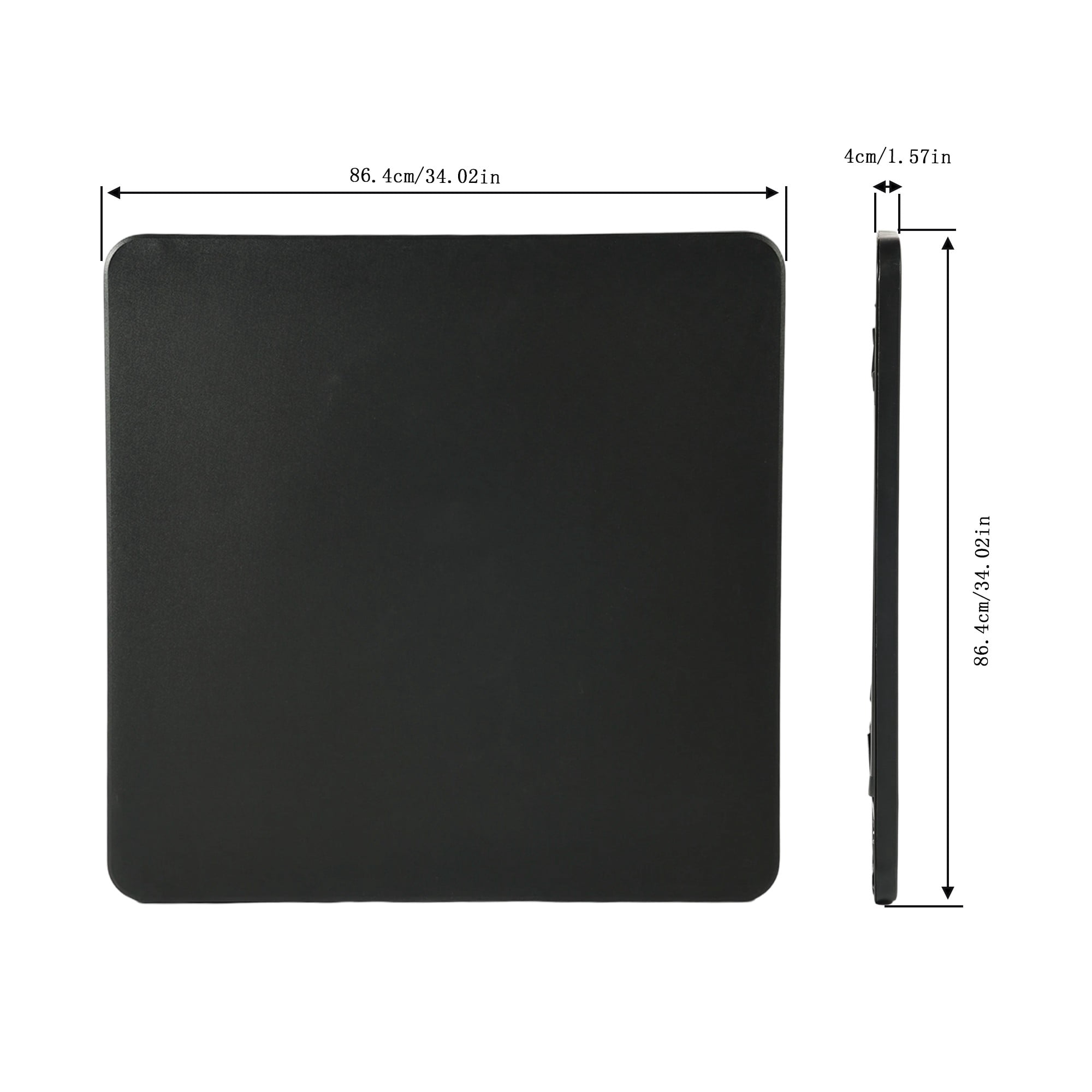 BSHTI 34" Square Folding Table – No Assembly Portable Card Table, PVC Top with Metal Frame, Indoor Outdoor Use for Dining Room, Living Room, Office & Camping, Black