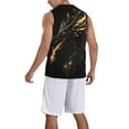 thumbnail image 2 of Honeii Black And Gold Fire Dragon print basktball shirt for men and women, Unisex basketball jersey for Theme party-Small, 2 of 6