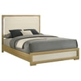 thumbnail image 3 of Hyland Wood Queen LED Panel Bed Natural and White, 3 of 10