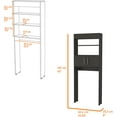 Valencian Over The Toilet with 2 Shelves and Double Doors, Black