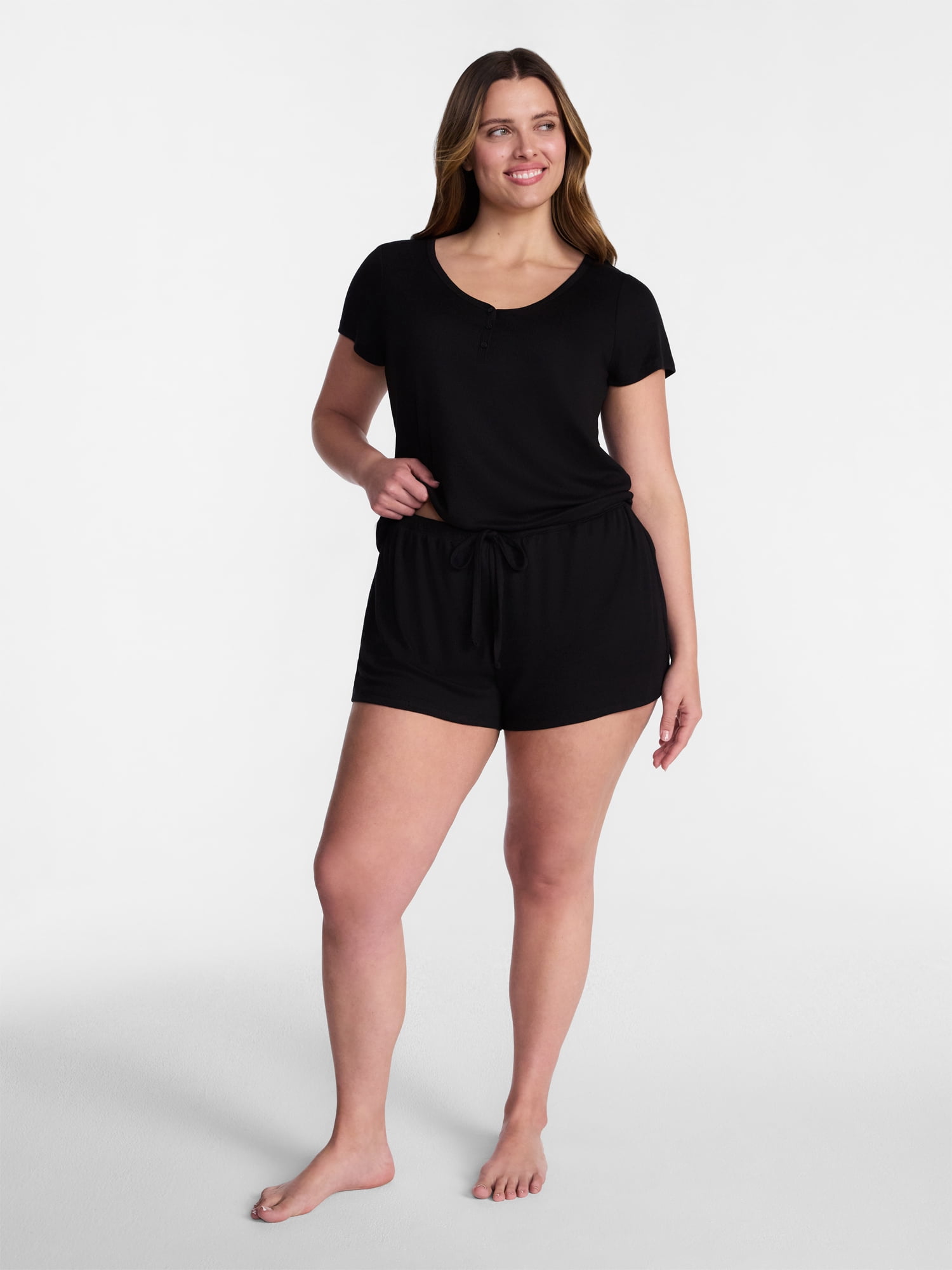 Joyspun Women’s Modal Blend Ribbed Sleep Shorts, 2.75'' Inseam, Sizes XS-3X