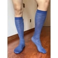 thumbnail image 3 of Spencer Mens Silk Work Socks 2 Pack, Breathable Ultra Thin Nylon Dress Socks Over the Calf for Causal Business, Blue, 3 of 9