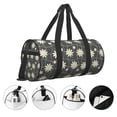 thumbnail image 5 of Xecao Daisies Flowers print Round Travel Duffel Bag is a foldable gym bag with an inner pocket, perfect for travel sports, 5 of 8