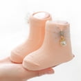 thumbnail image 3 of Baby Girls Crew Socks Cute Bow Pearl Socks Breathable Walking Socks, 3 of 5