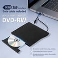 thumbnail image 2 of USB 3.0 Type-C DVD Burner 2-in-1 Slim External Recorder Portable CD-RW DVD-ROM Optical Drives Writer Reader Player, 2 of 8