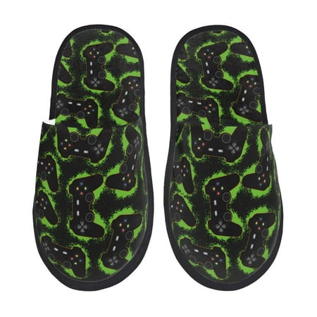 

House Slippers for Women and Men cool gamepad Comfy Fuzzy Bedroom Slippers Furry Home Shoes for Indoor Outdoor