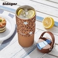 thumbnail image 6 of Sidagar 26 fl oz Stainless Steel Insulated Water Bottle with Handle, Leakproof Straw Lid, Leopard Print, 6 of 10