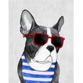 thumbnail image 2 of Gango Home Decor Vertical Frenchie Summer Style & Sweet Frenchie by Barruf (Ready to Hang); Two 11x14in White Framed Prints, 2 of 5