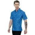thumbnail image 5 of LA LEELA Men's Hawaiian Shirts Short Sleeve Button Down Shirt Men's Hawaii Shirts Boho Vacation Casual Summer Beach Shirts for Men Funny M Pineapple Checks, Royal Blue, 5 of 6