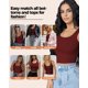 thumbnail image 5 of Top corto AURUZA sin mangas con cuello en U, básico, burdeos, talla M, 5 of 6