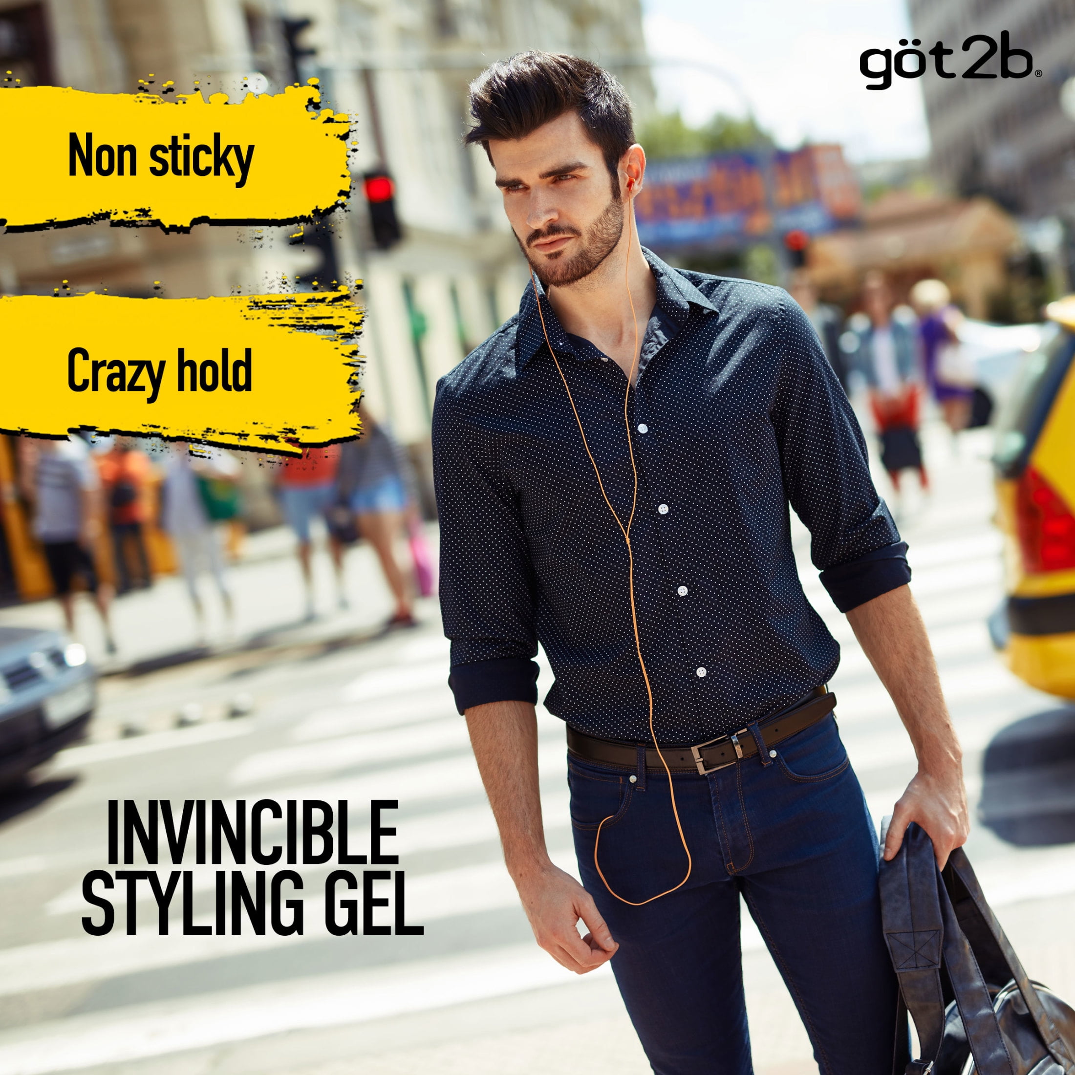 (4 pack) got2b Ultra Glued Invincible Styling Hair Gel, Extra Strong Hold for Men & Women, 6 oz