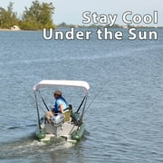 Sea Eagle FSK16 FishSkiff Inflatable 16, High Pressure, All-Drop-Stitch, 1-3 Person Frameless Fishing Boat w/Rigid 6” External Keel - Portable, Storable - 2 Person Swivel Seat Canopy Package