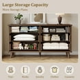thumbnail image 4 of Laintene Boho Bedroom Set of 4 - 6 Drawer Dresser, 5 Drawer Vertical Dresser & 2 Nightstands with Drawer & USB Charging, Fluted Wooden Storage for Modern Bedroom, Walnut, 4 of 12