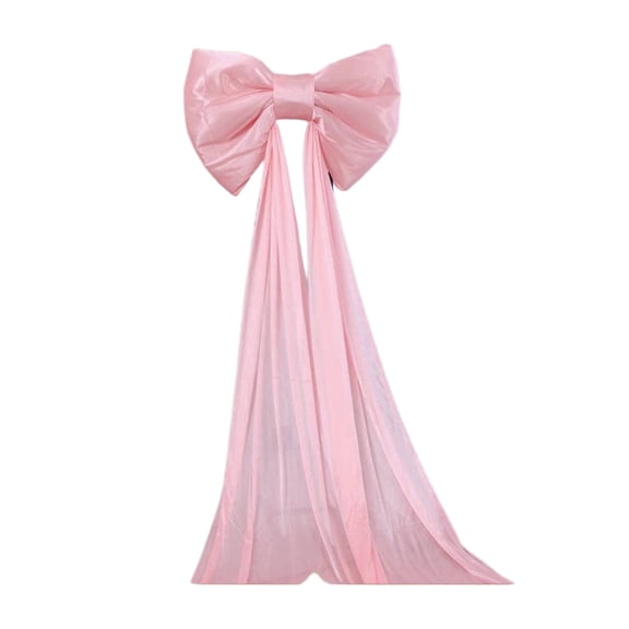 STORSR Large Polyester Bow for Wedding, Valentine's Day, Christmas, Party Decorations, Pink, 1 Count