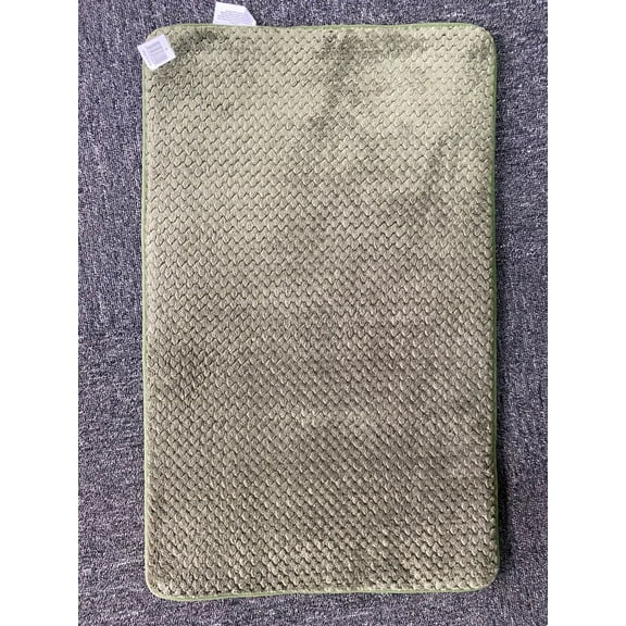 Memory Foam Bath Mat Soft Microfiber Bath Mat for Bathroom, Non Slip Water Absorbent Cozy Bathroom Rug Machine Washable Memory Foam Rug Quickly Drying Small Mat 31x19Inch(green)